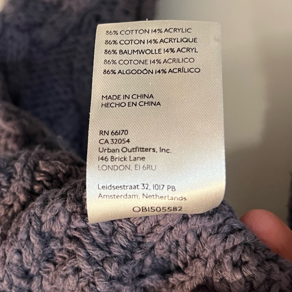 Free People Isla Cable Knit Tunic Sweater Sz L Gray(Shaded Rock)Cotton Oversized - Picture 14 of 14